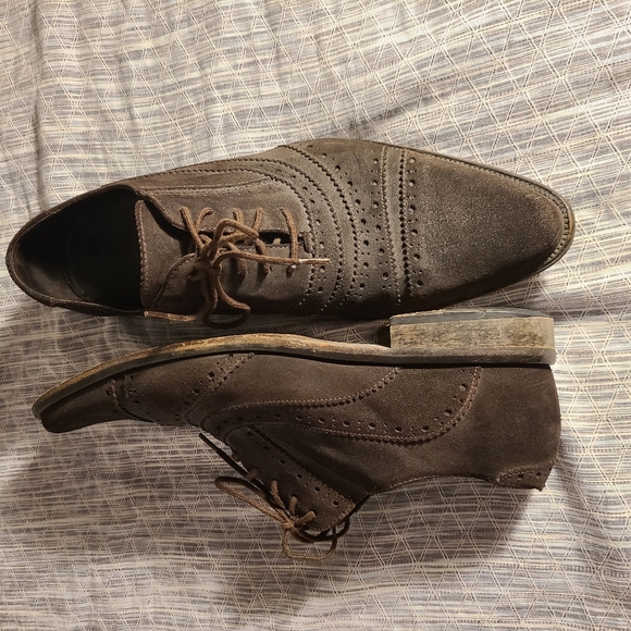 Vintage DJP Donald Pliner Brown Suede Shoes Size 9 - Picture 1 of 3